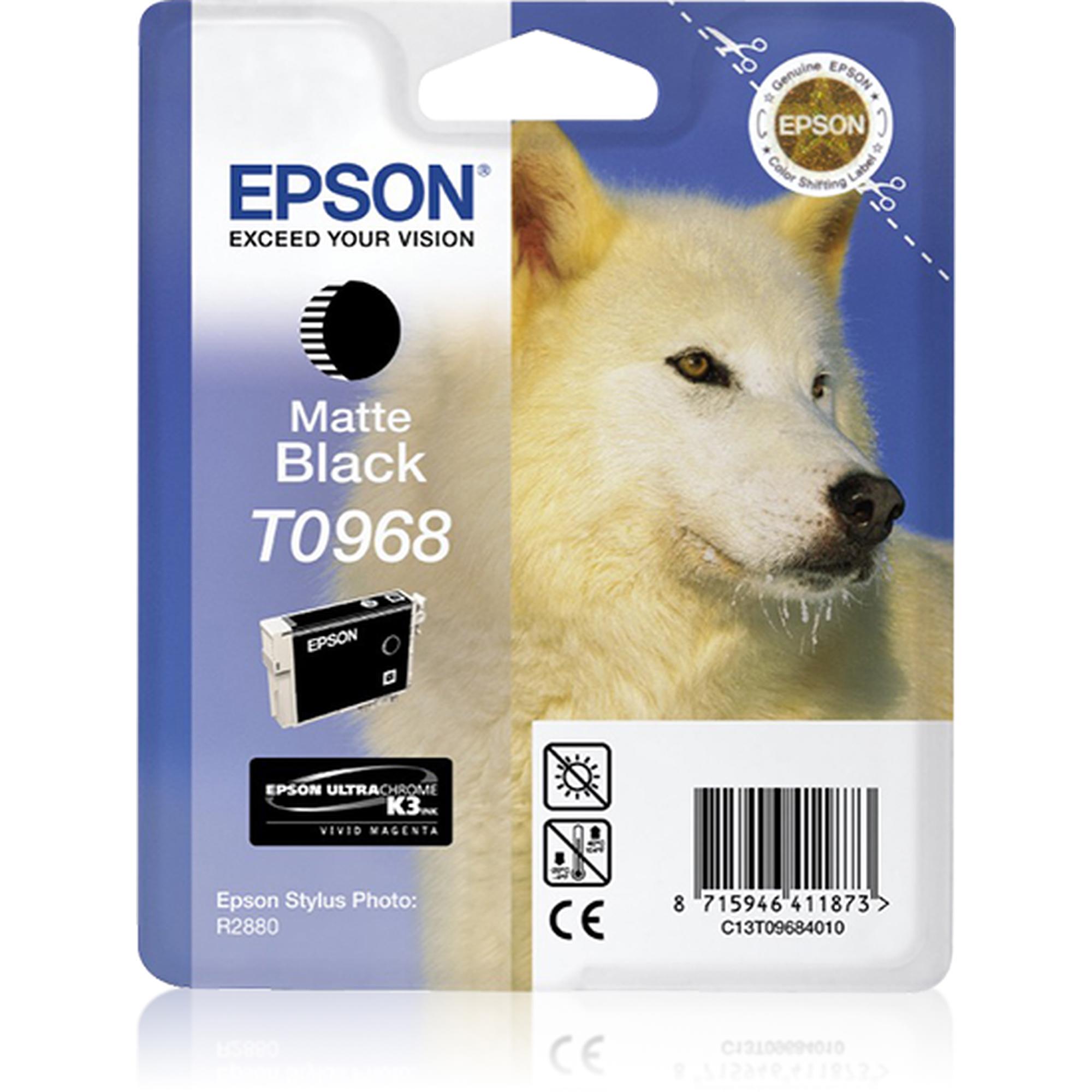 Epson T0968 - 11.4 ml - nero opaco - originale - blister - cartuccia d'inchiostro - per Stylus Photo R2880