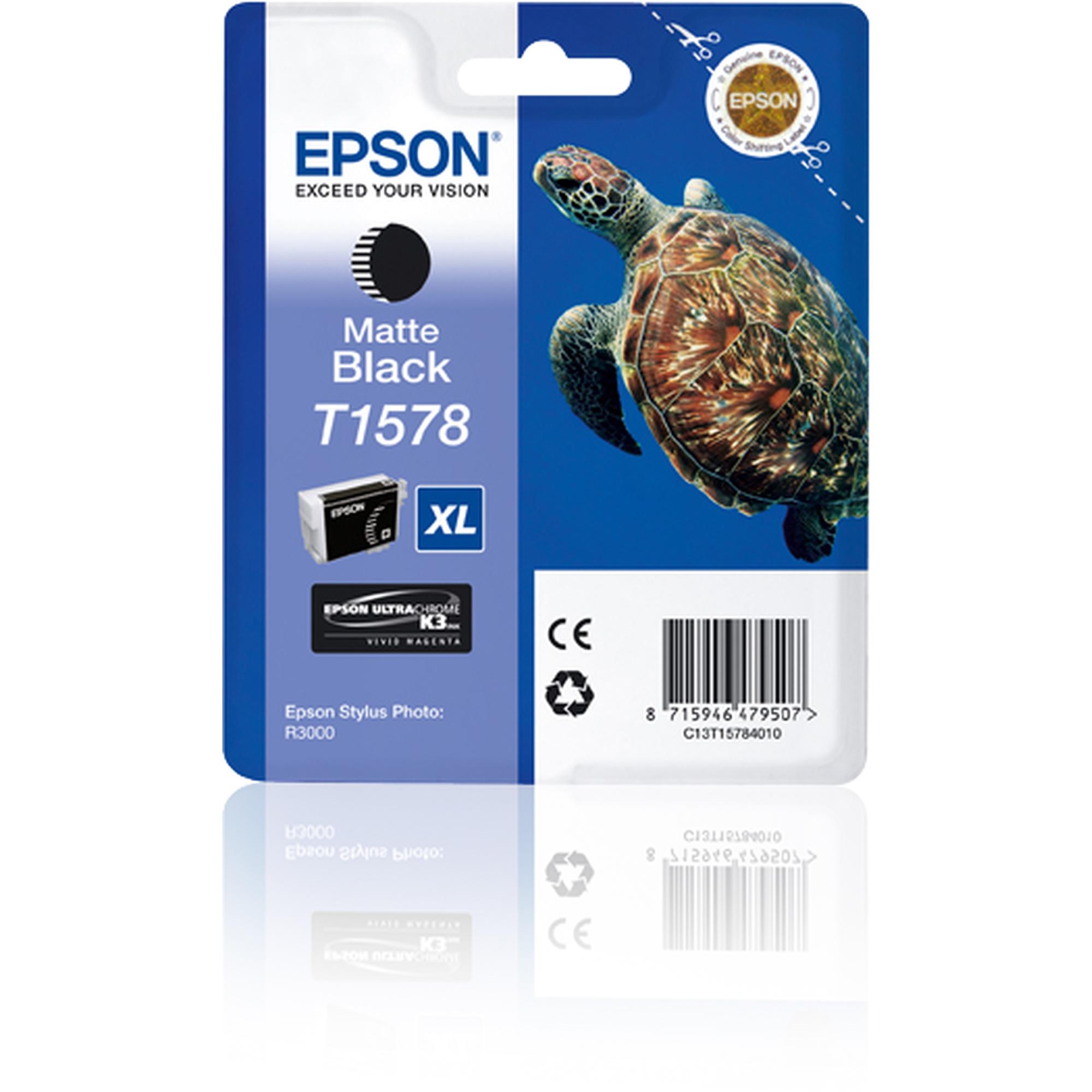 Epson T1578 - 25.9 ml - nero opaco - originale - blister - cartuccia d'inchiostro - per Stylus Photo R3000