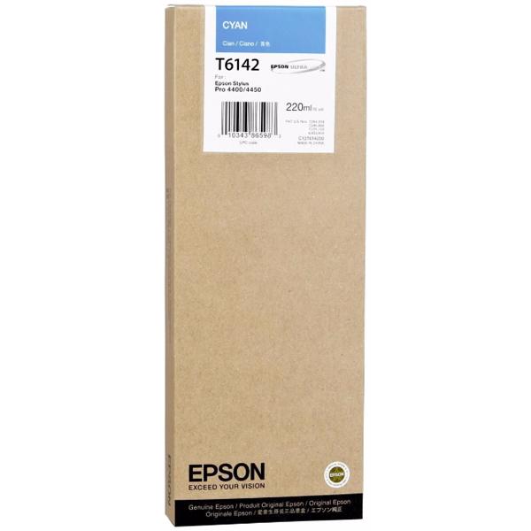 Epson T6142 - 220 ml - ciano - originale - cartuccia d'inchiostro - per Stylus Pro 4000 C4, Pro 4000 C8, Pro 4000-C8, Pro 4400, Pro 4450, Pro 9600
