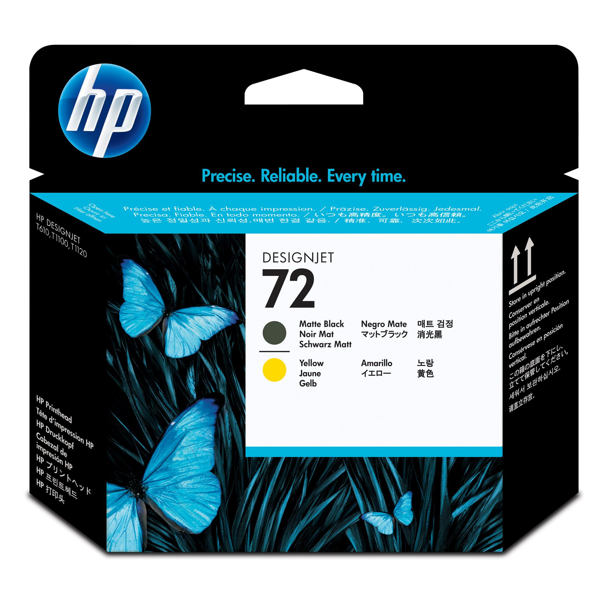Testina di stampa HP 72 nero opaco e giallo