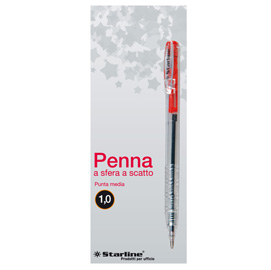 Penna a sfera a scatto  - punta 1,0mm - rosso - Starline - conf. 20 pezzi