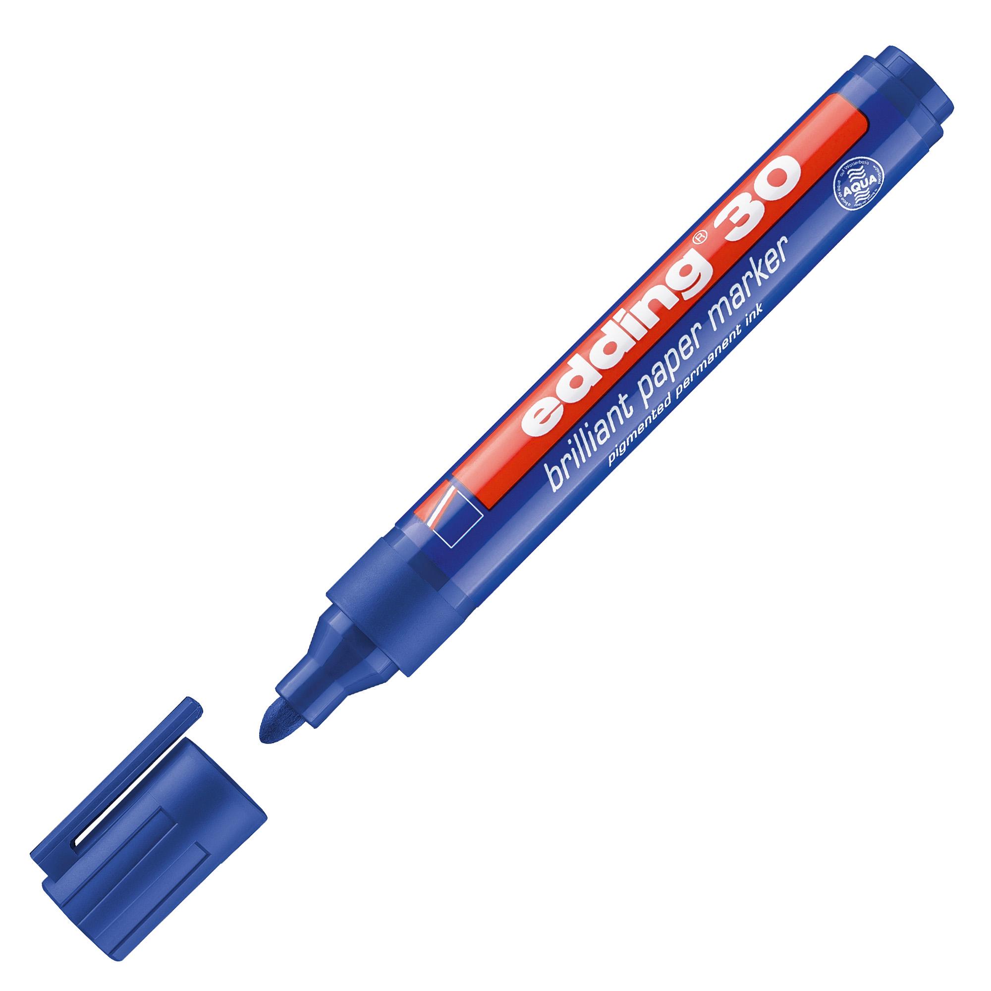 Marcatore permanente 30 - punta tonda - da 1,5 a 3 mm  - blu - Edding