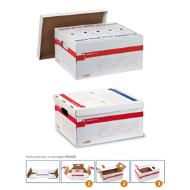 Scatola archivio Memory X File - con coperchio - dorso 27,5 cm - 37 x 27 x 52 cm - bianco - Sei Rota