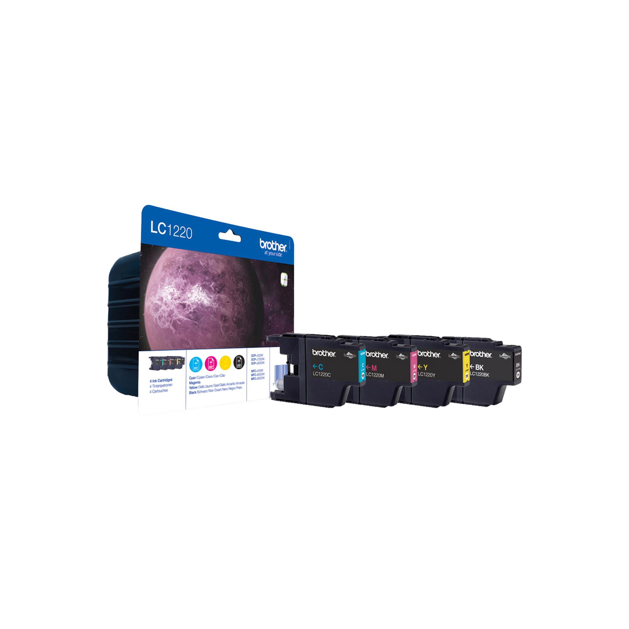 Brother LC1220VALBP - Confezione da 4 - nero, giallo, ciano, magenta - originale - blister - cartuccia d'inchiostro - per Brother DCP-J525, DCP-J725, DCP-J925, MFC-J430, MFC-J625, MFC-J825; MyMio MFC-J825