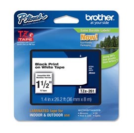 Brother TZe-261 - Autoadesivo - nero su bianco - Rotolo (3,6 cm x 8 m) 1 cassetta(e) nastro laminato - per Brother PT-P950; P-Touch PT-3600, 550, 9200, 9600, 9700, 9800, D800, E800, P900, P950