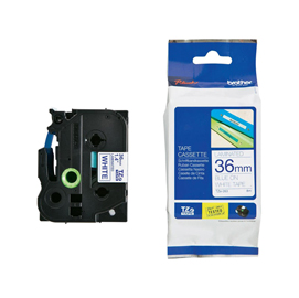 NASTRO LAMINATO 36 MM BLU SU BIANCO ( 8 METRI )