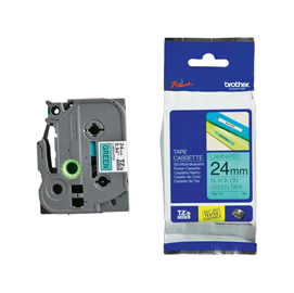 NASTRO PER STAMP ETICHETTE 24MM NERO/VERDE