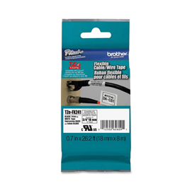 Brother TZe-FX241 - Adesivo - nero su bianco - Rotolo (1,8 cm x 8 m) 1 cassetta(e) nastro per etichette flessibili - per P-Touch PT-D410VP, PT-D460BTVP, PT-D610BTVP