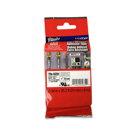 NASTRO TIPO TZ 24MM NERO/BIANCO ADESIVO RESISTENTE LUNGHEZZA 8 METRI