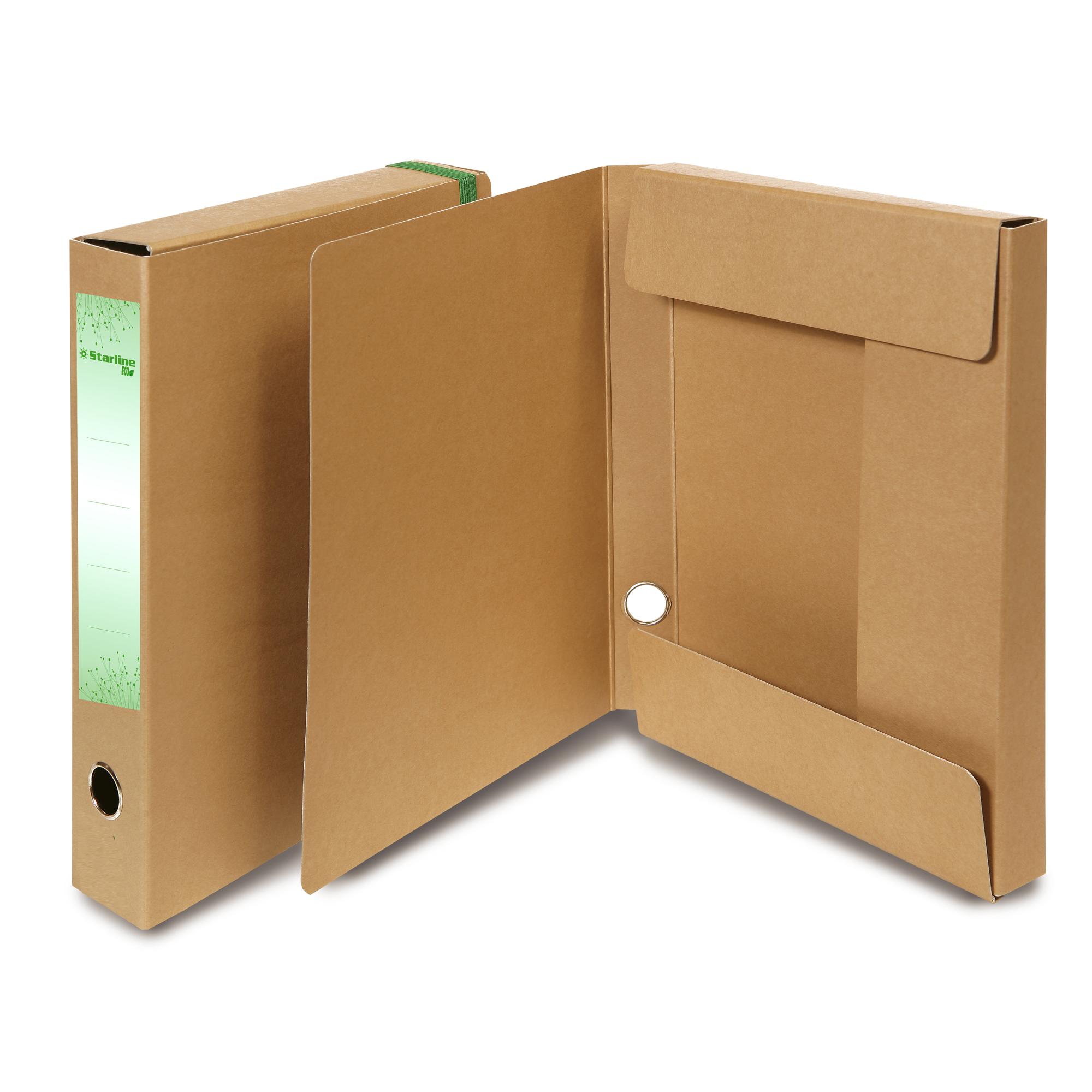 Cartella progetto con elastico - cartone FSC - dorso 4 cm - 25 x 35 cm - avana - Starline