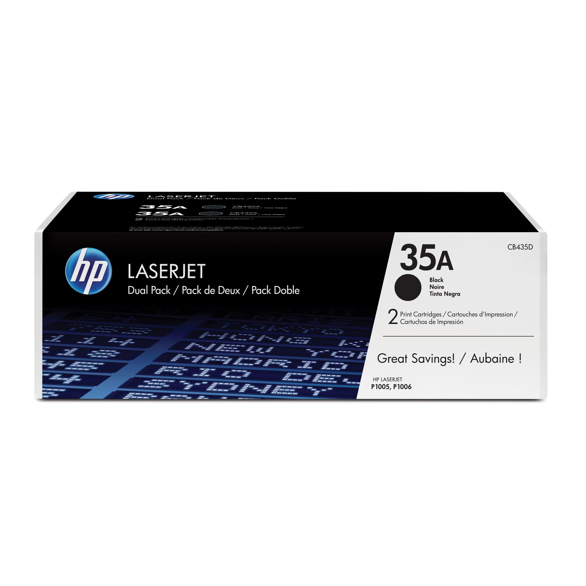 HP 35A - Confezione da 2 - nero - originale - LaserJet - cartuccia toner (CB435AD) - per LaserJet 1005, P1005, P1006, P1007, P1008, P1009