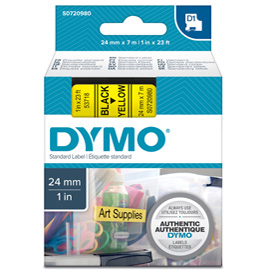 DYMO D1 - Poliestere - autoadesivo - nero su giallo - Rotolo (2,4 cm x 7 m) 1 cassetta(e) rotolo di etichette - per LabelMANAGER 500TS, PnP