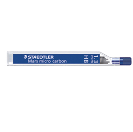 STAEDTLER Mars micro carbon - Mina per matita - HB - nero jet - 1.3 mm (pacchetto di 6) - per graphite 760, 762, 764, 779