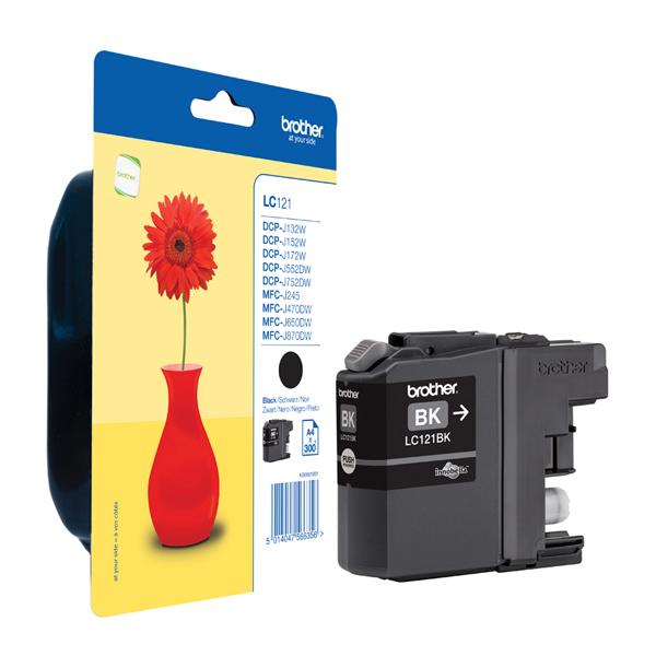 Brother LC121BK - Nero - originale - cartuccia d'inchiostro - per Brother DCP-J100, J105, J132, J152, J552, J752, MFC-J245, J470, J650, J870