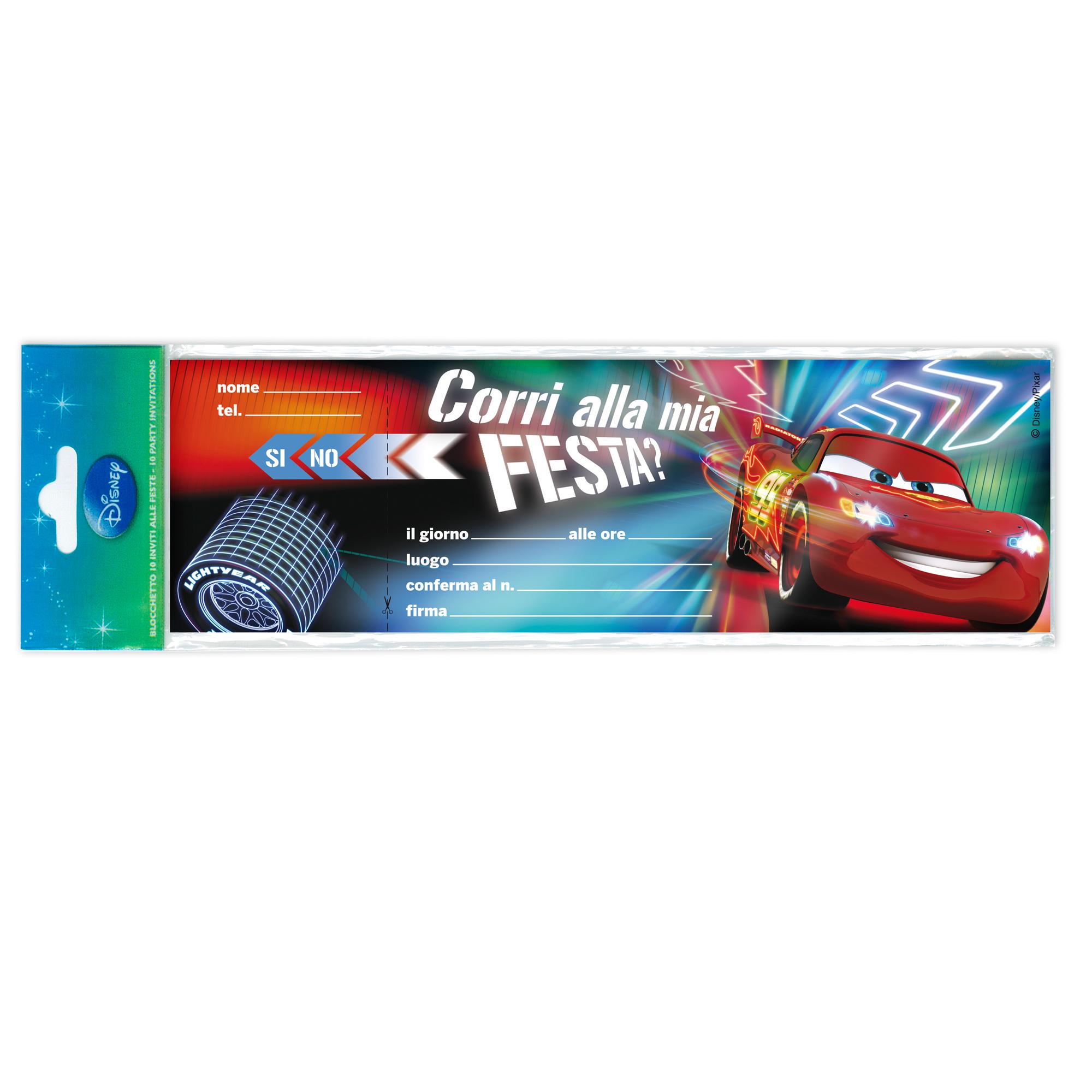 Blocchetto invito alla festa Cars 2 Disney - Rex Sadoch - conf. 10 inviti