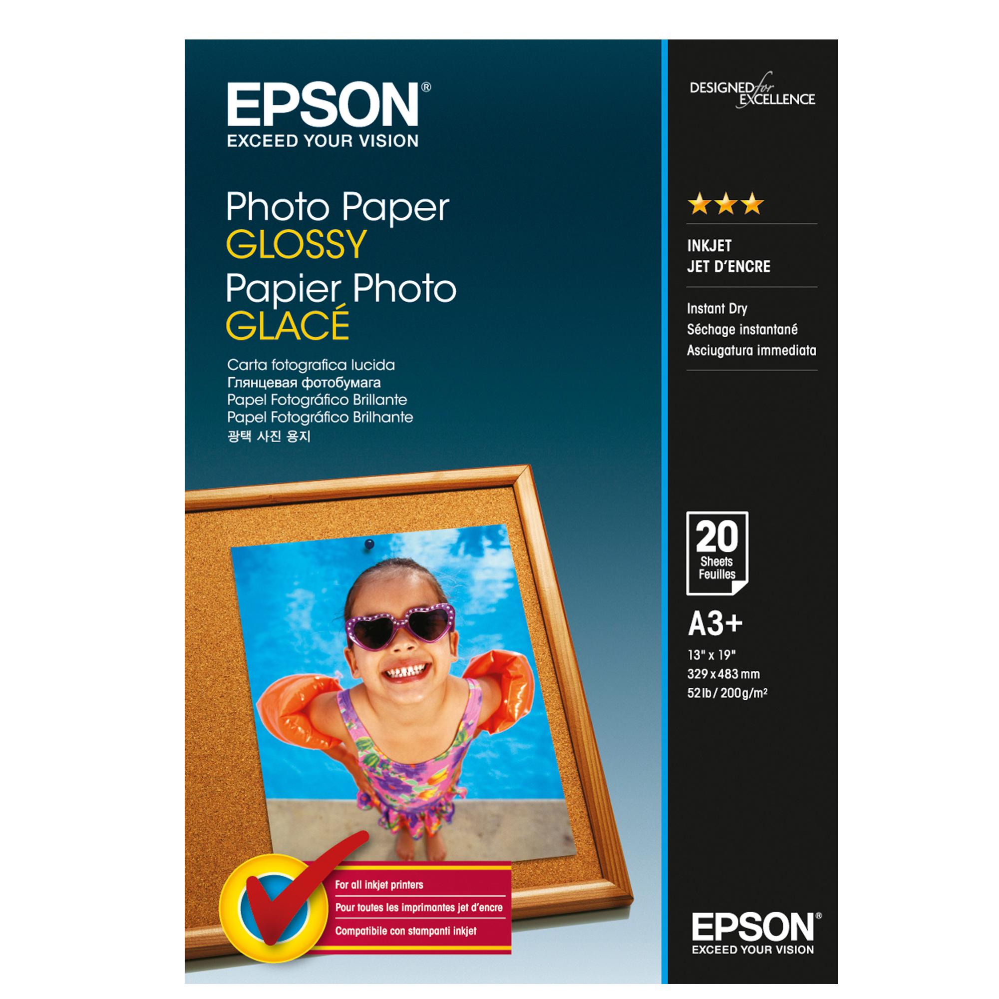 Epson - Lucido - A3 Plus (329 x 483 mm) - 200 g/m² - 20 fogli carta fotografica - per Expression Photo HD XP-15000; SureColor P706, SC-P405; WorkForce WF-7720, 7725, 7840, 7845