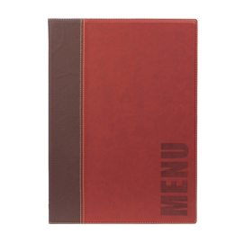 Portamenù Trendy - 1 inserto doppio incluso - A4 - 24 x 34 cm - bordeaux - Securit