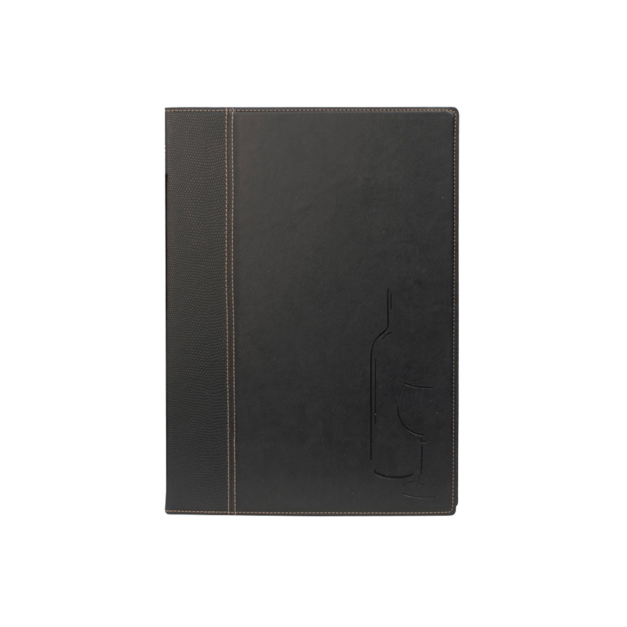 Carta dei vini Trendy - 1 inserto doppio incluso - A4 - 24 x 34 cm - nero - Securit
