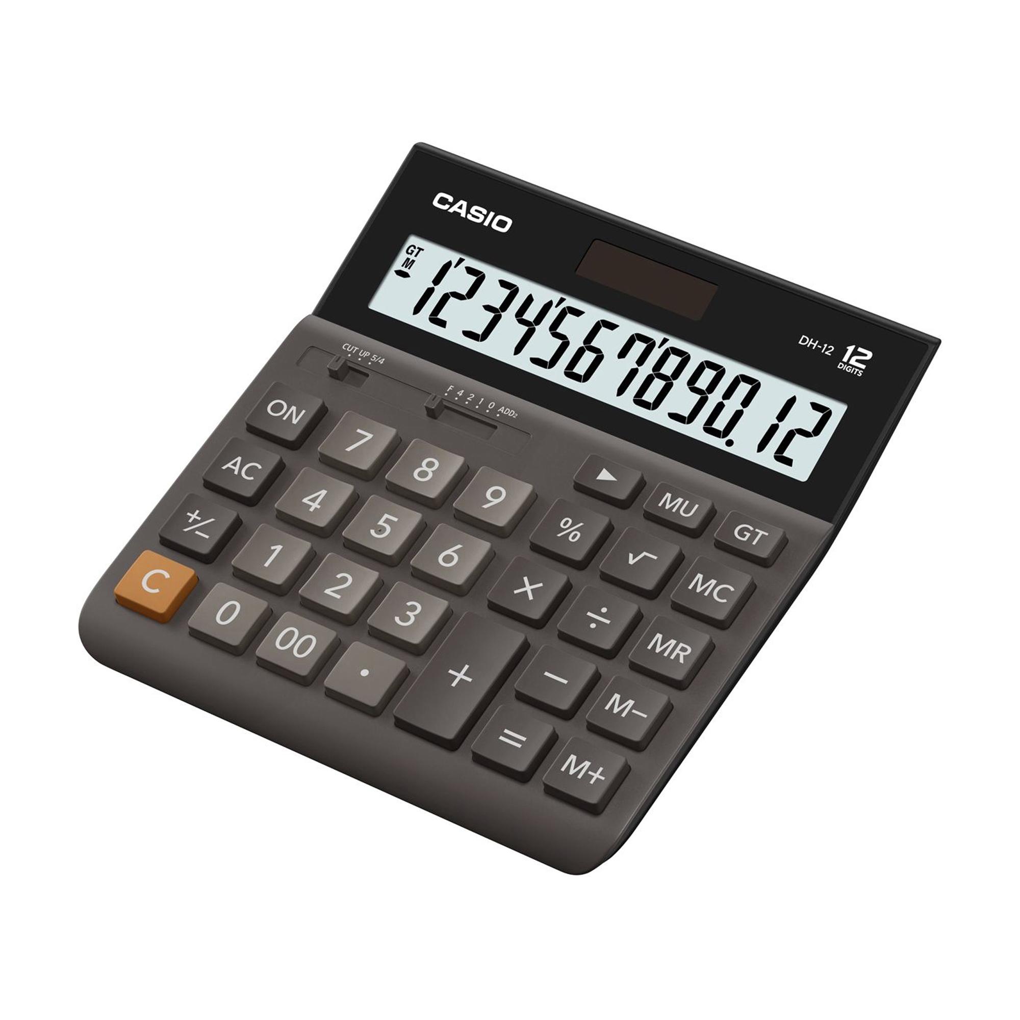 Casio DH-12 - Calcolatrice da tavolo - 12 cifre - pannello solare, batteria - nero