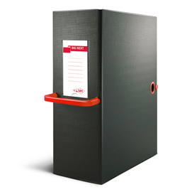 Scatola archivio Big Next - dorso 16 cm - 25 x 35 cm - nero/rosso - Sei Rota