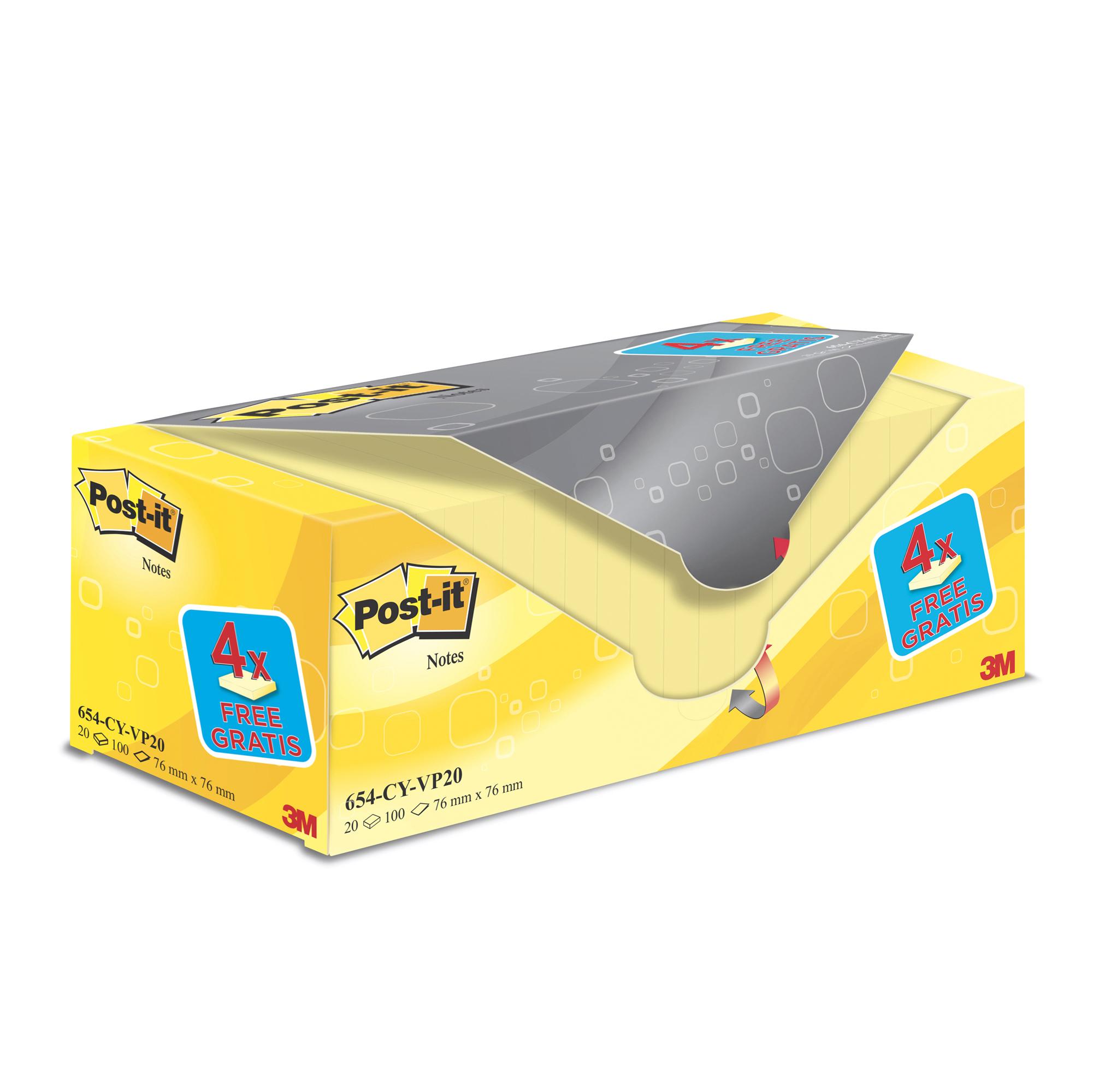 VALUE PACK FOGLIETTI POST-IT GIALLO CANARY 654 16 4 OMAGGIO