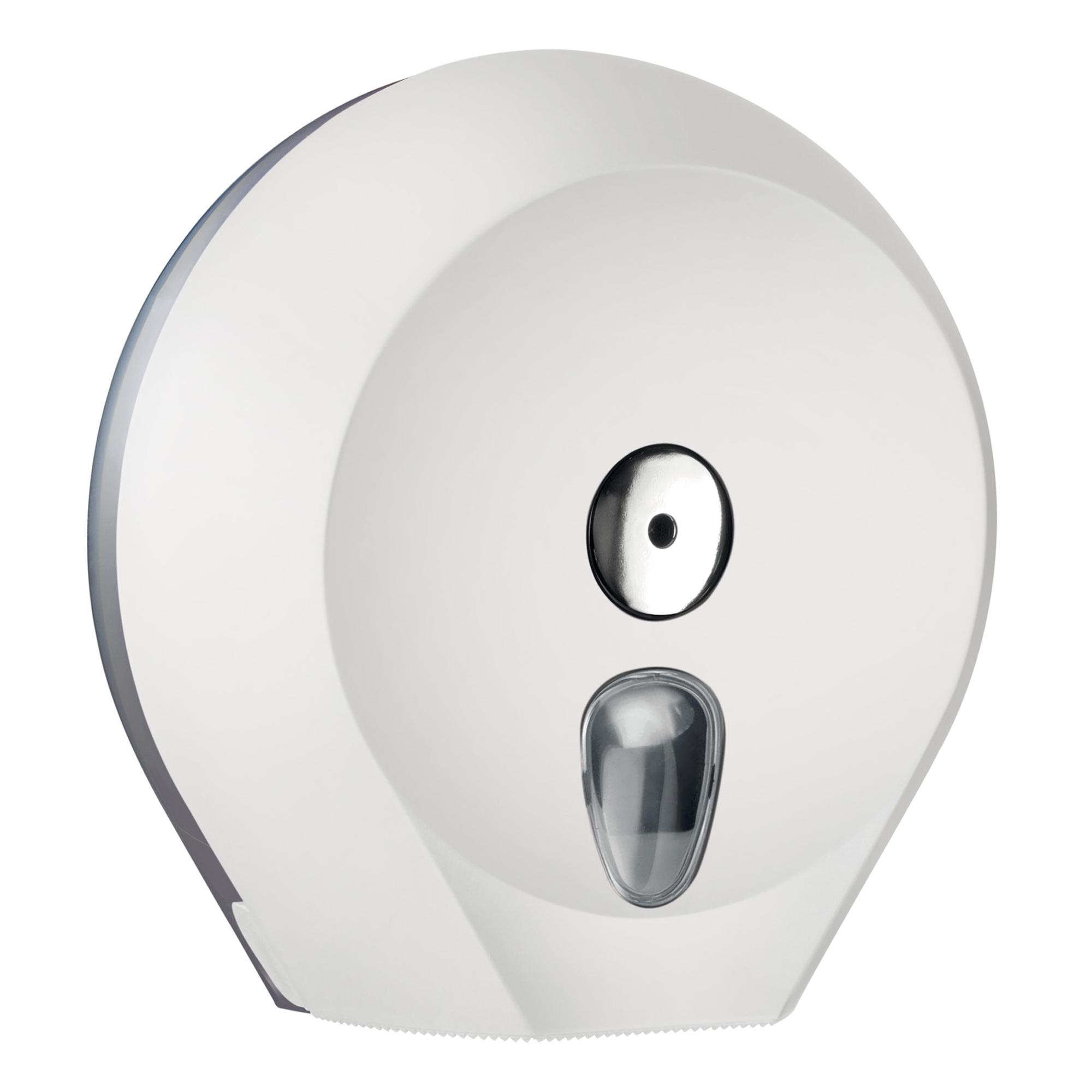 Dispenser linea EColored di carta igienica in rotolo Mini Jumbo - 27 x 12,8 x 27,3 cm - plastica - adamello white - Mar Plast