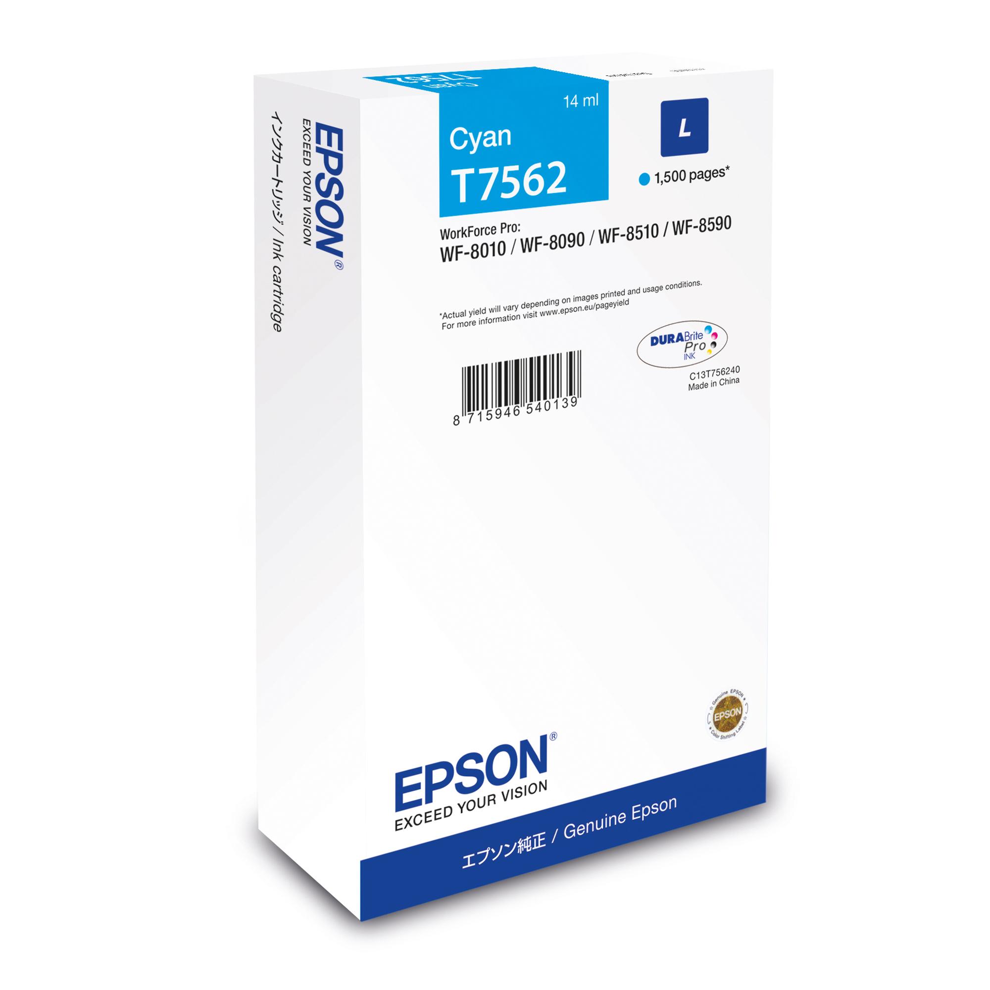 Epson - Tanica - Ciano - T7562 - C13T75624N  - 14ml
