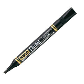 Marcatore permanente N860 - punta scalpello - nero - linea Amiko - Pentel