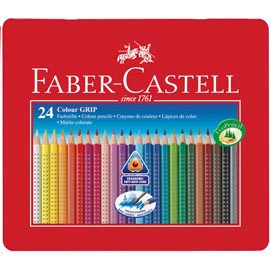 Matite colorate Colour Grip - acquerellabili - Faber-Castell - astuccio in metallo 24 pezzi
