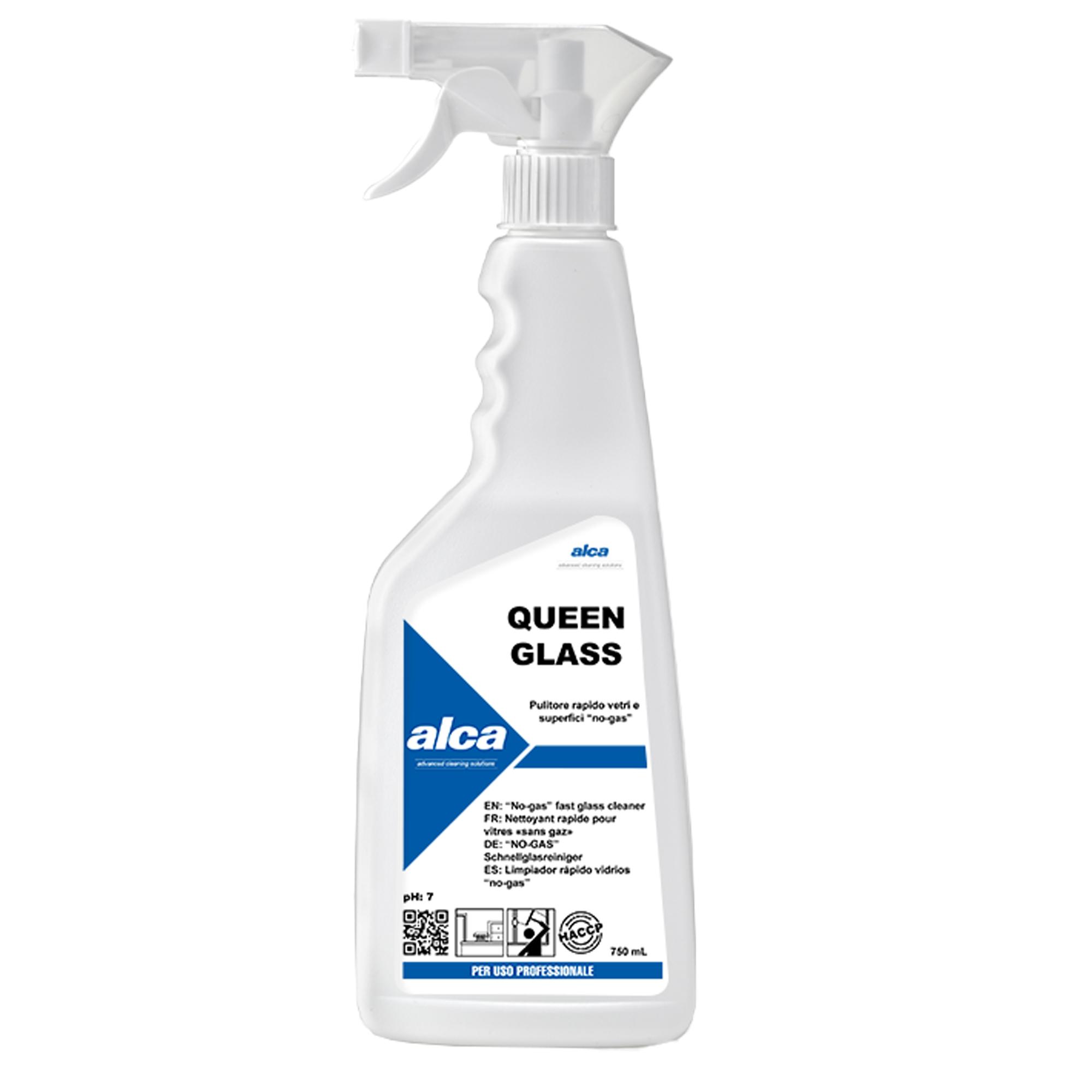 Detergente per vetri Queen Glass - profumo gradevole - Alca - trigger da 750 ml