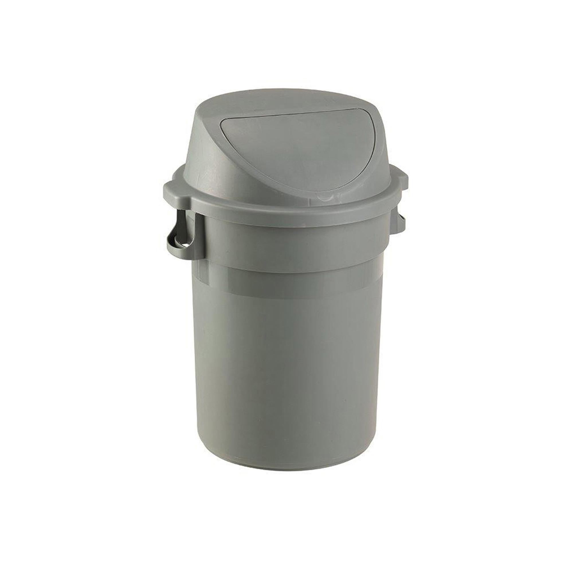 Bidone Maxipush - diametro 55,5 cm - altezza 78 cm - PPL - 80 L - grigio - Medial