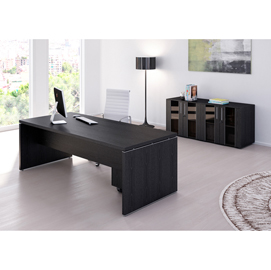 Scrivania direzionale Prestige - 210 x 90 x 74 cm - nero venato