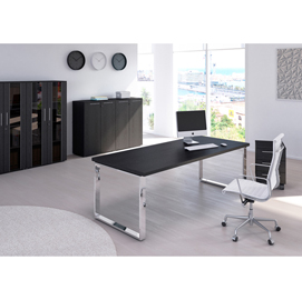 Scrivania direzionale Prestige Metal - 210 x 90 x 74 cm - nero venato