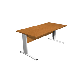 Scrivania lineare Easy - 160 x 80 x 72 cm - Noce chiaro/grigio cromato