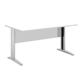 Scrivania lineare Easy - 140 x 80 x 72 cm - Bianco/grigio cromato