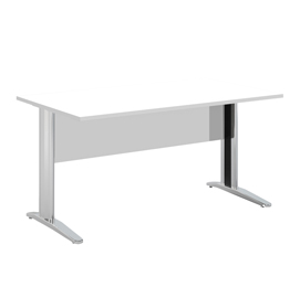 Scrivania lineare Easy - 80 x 80 x 72 cm - Bianco/grigio cromato