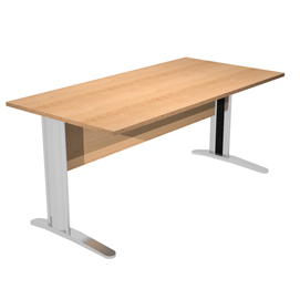 Scrivania lineare Easy - 80 x 80 x 72 cm - Faggio/grigio cromato