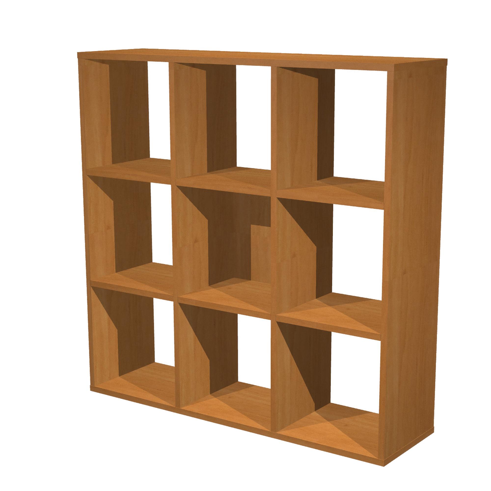 Libreria casellario Rainbow - 9 caselle - 104,1x29,2x103,9 cm - noce chiaro