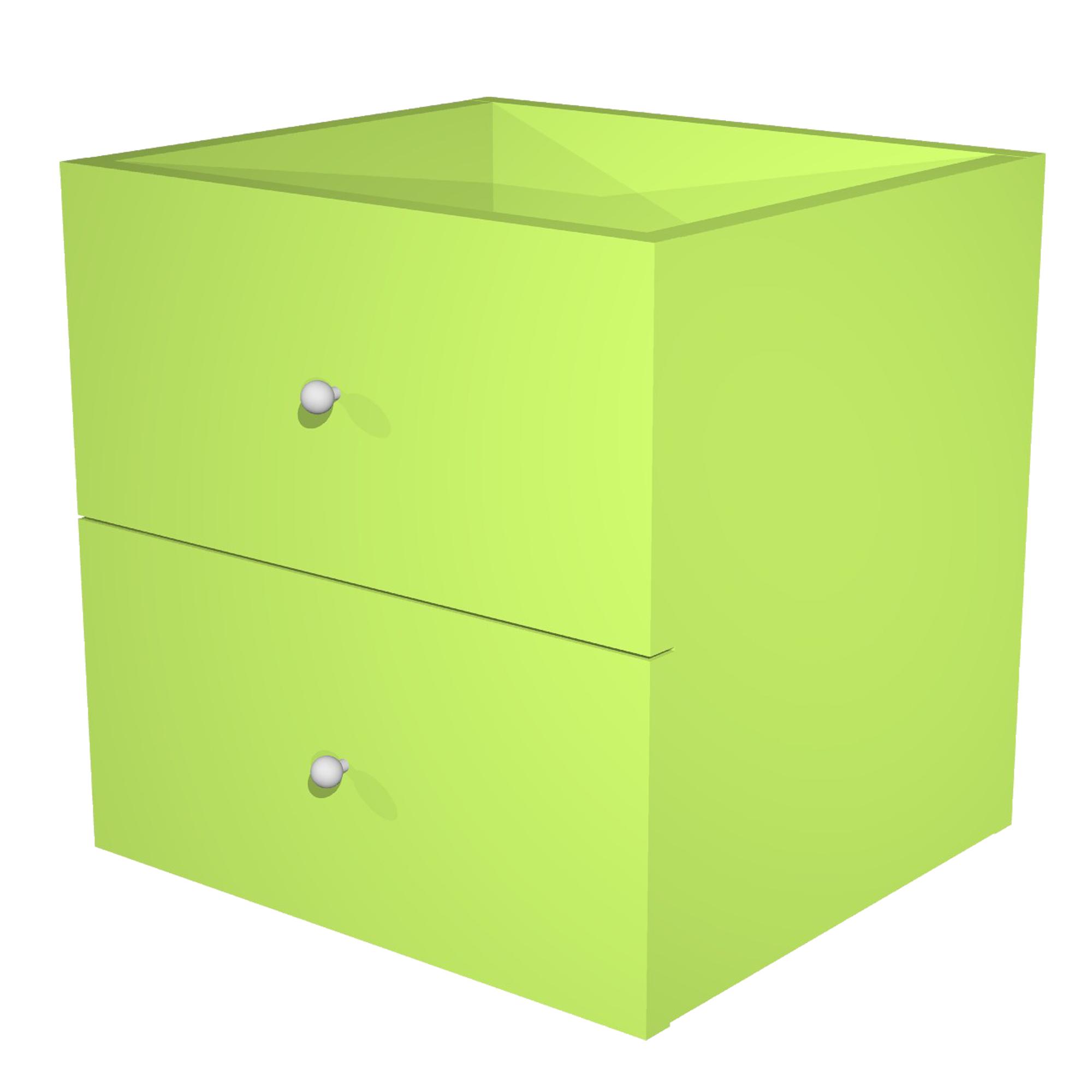 Cassettiera per casellario Rainbow - 2 cassetti - 32,5x28,8x32,5 cm - verde neon