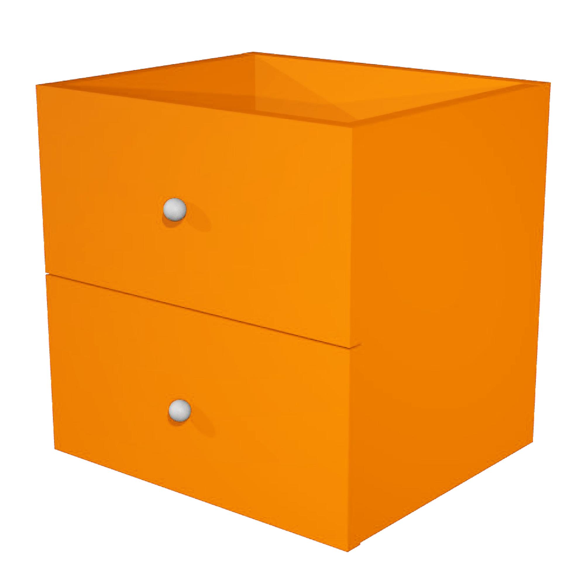 Cassettiera per casellario Rainbow - 2 cassetti - 32,5x28,8x32,5 cm - arancione