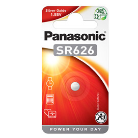 Micropila SR626 - a pastiglia - ossido argento - Panasonic - blister 1 pezzo