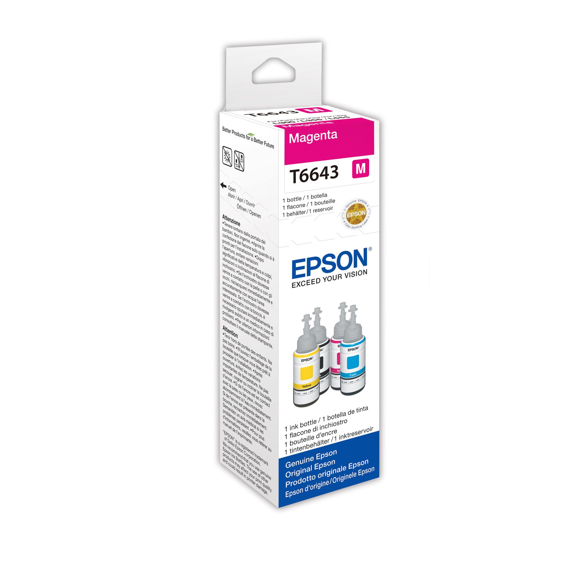 EPSON T6643 FLACONE INCHIOSTRO MAGENTA PER EPSON L300-355-555 …