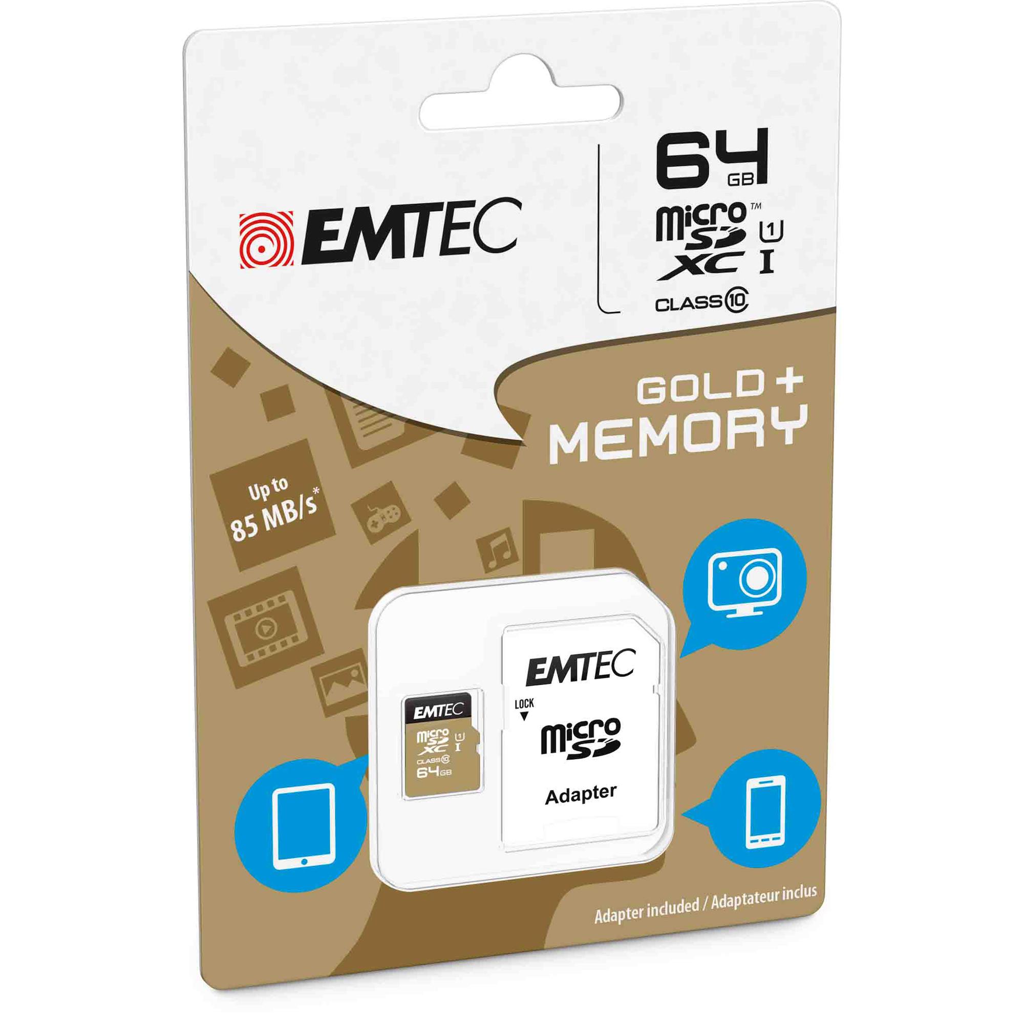 Emtec - Micro SDXC Class 10 Gold + …