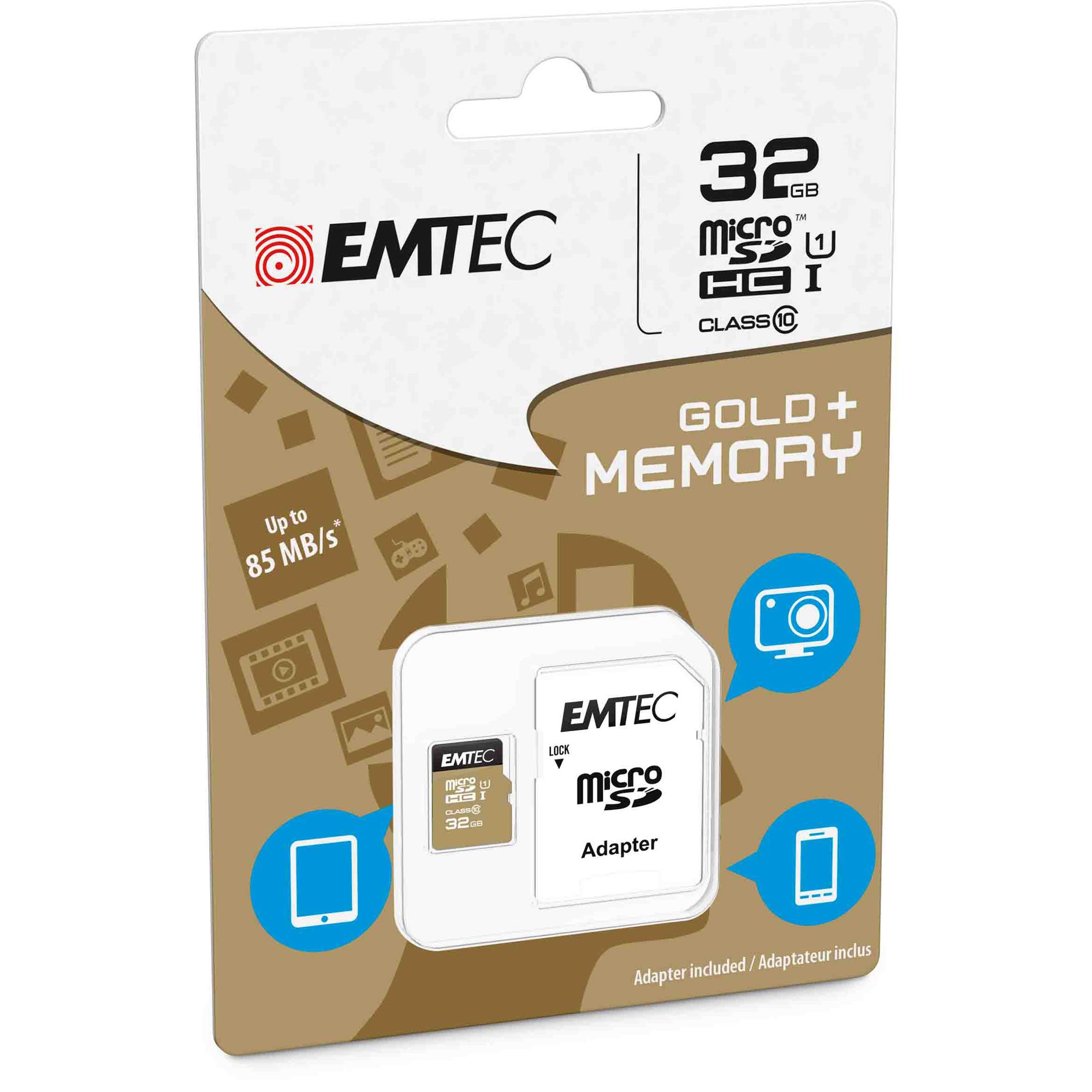 Emtec - Micro SDHC Class 10 Gold + …
