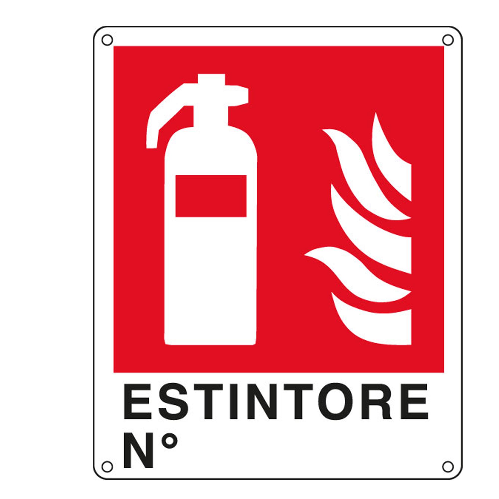 Cartello segnalatore - 25x31 cm - ESTINTORE N° …