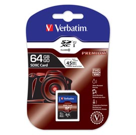Verbatim Premium - Scheda di memoria flash - 64 GB - Class 10 - SDXC