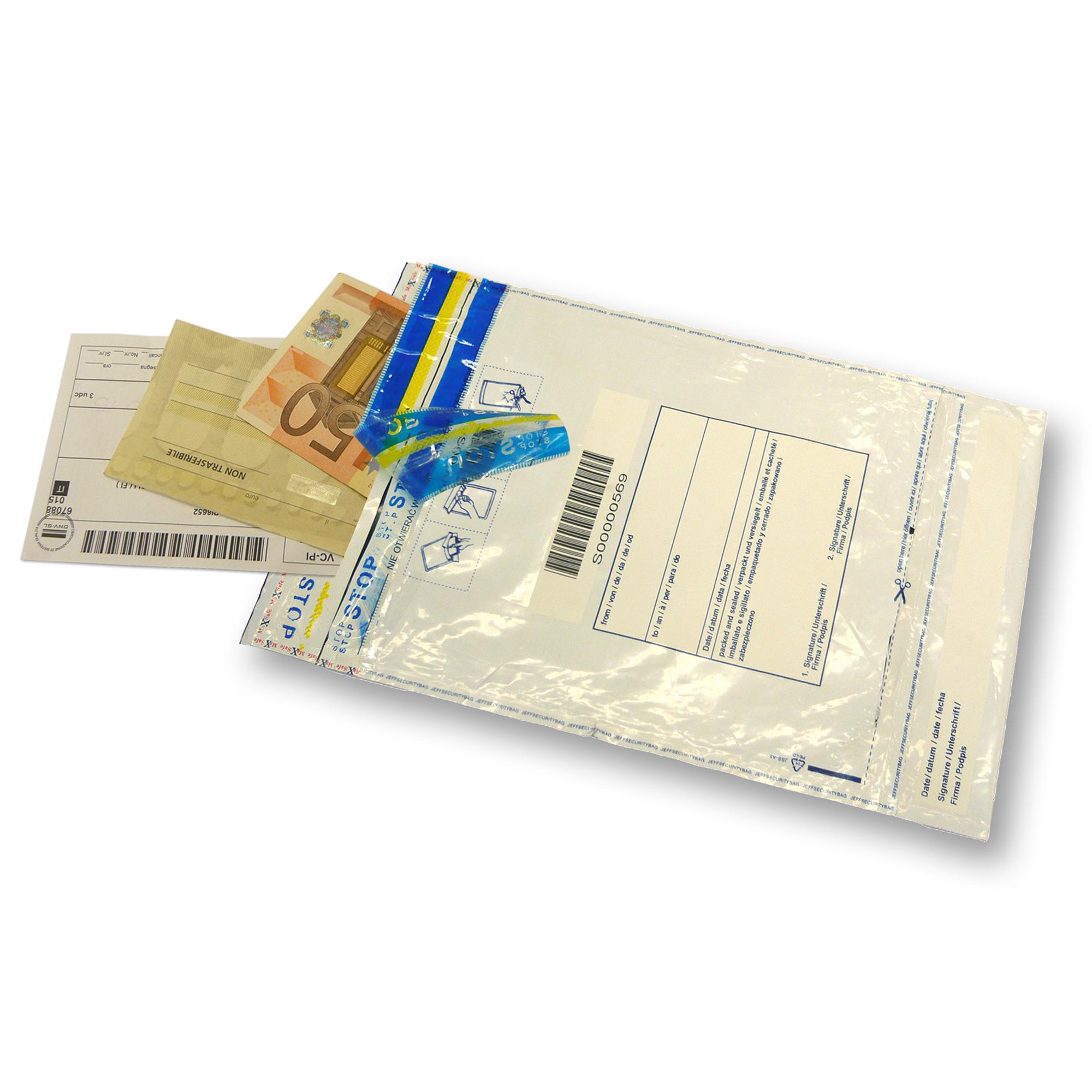 VIVA BUSTE DI SICUREZZA CON CHIUSURA ANTI MANOMIS IN POLIETILENE 160X225 mm TRASPARENTE CONF 50 Pz.