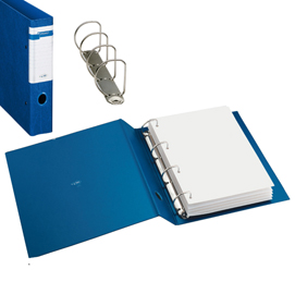 Raccoglitore Stelvio F - 22 x 30 cm - 4 anelli a D 40 mm - dorso 5 cm - blu - Sei Rota