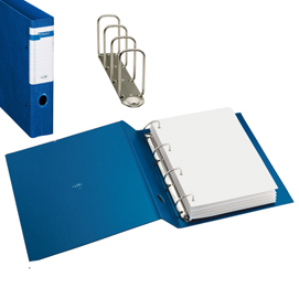 Raccoglitore Stelvio F - 22 x 30 cm - 4 anelli a Q 65 mm - dorso 9 cm - blu - Sei Rota