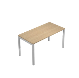Scrivania singola Agorà - 140 x 80 x 74,6 cm - Rovere/grigio alluminio